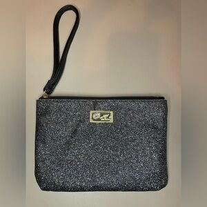 Betsey Johnson Glittery Black Wristlet
